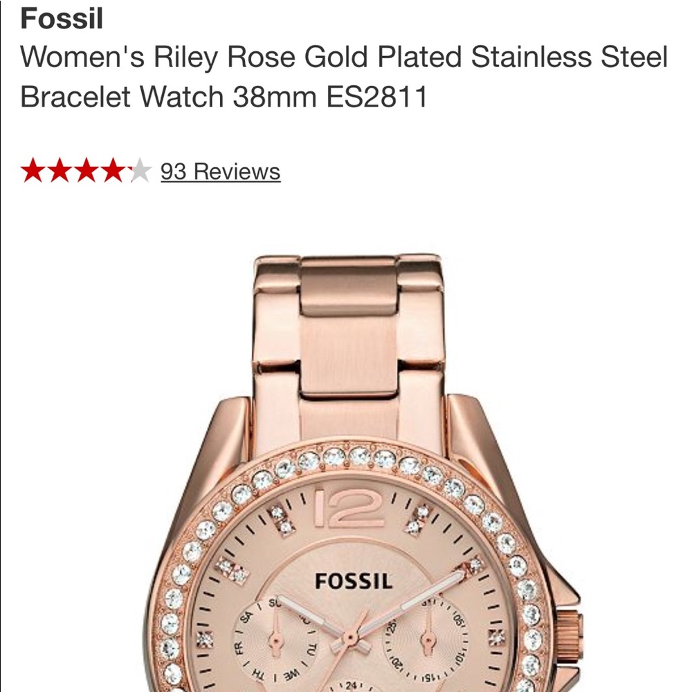 Rose gold fossil watch
